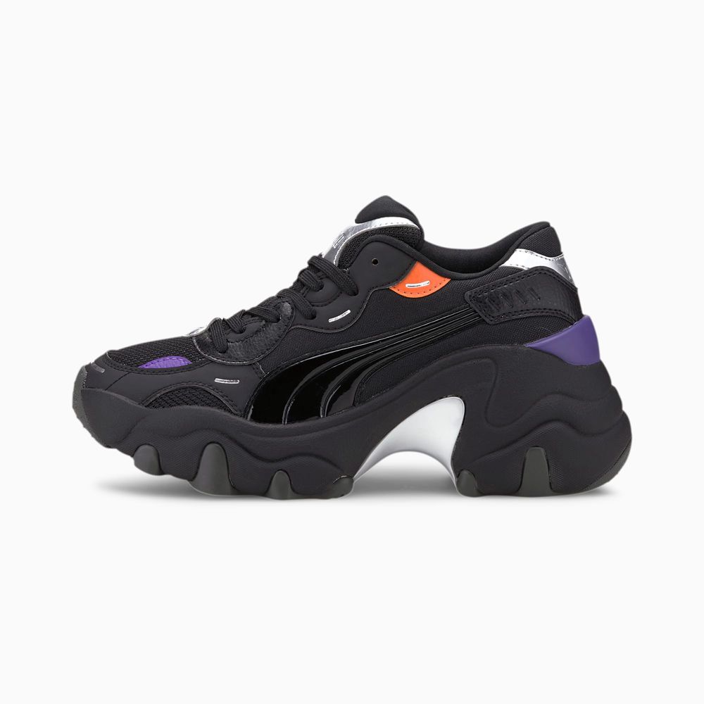 Puma Pulsar Wedge Tech Glam Női Sportcipő - Fekete/Titán ( Hungary - NQGOB2369 )